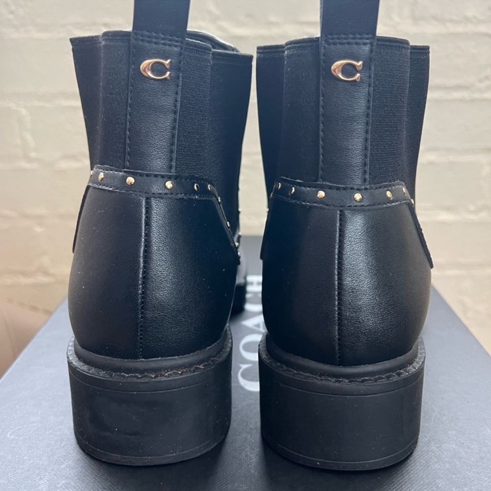Womens Coach Lory Boots, Chelsea Style, Black Leather Size 8 - Picture 2 of 5